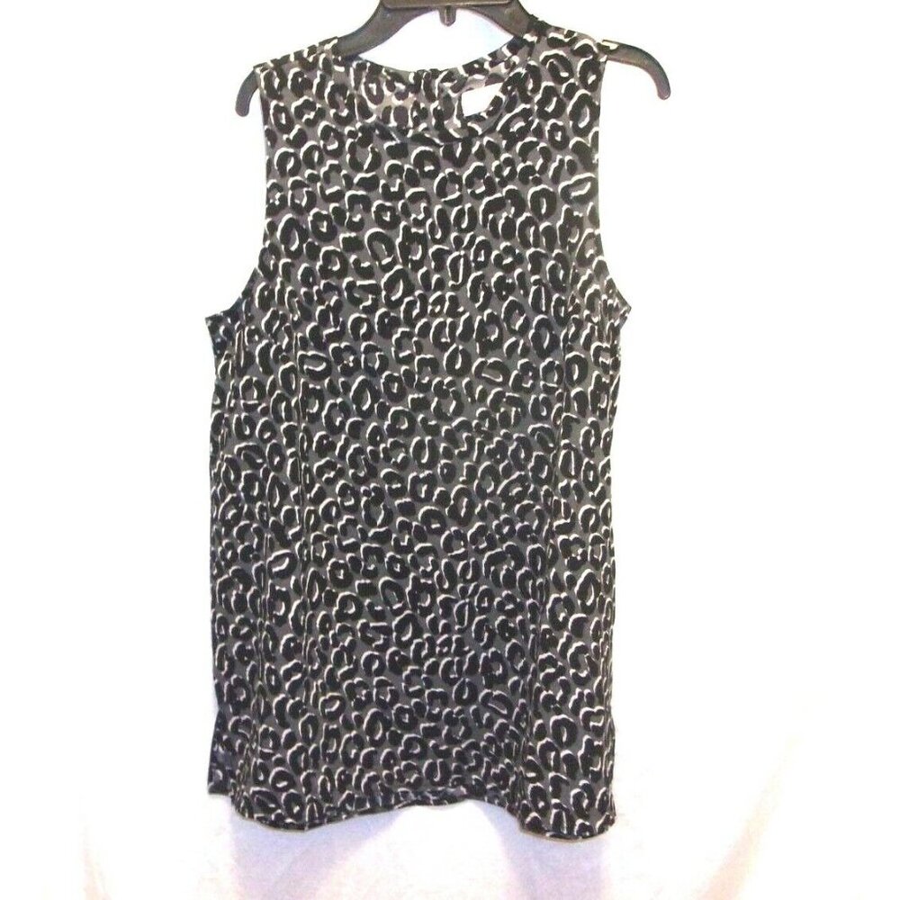 Mudpie Black Gray Leopard Spotted Animal Print Tank Top S Small New NWT